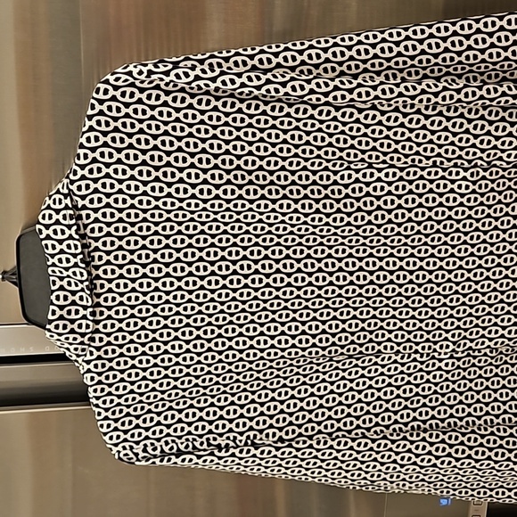 💕TORY BURCH💕 Long Sleeve Button Front Shirt Dress ~ 12 Geometric Chain Print - Picture 4 of 10